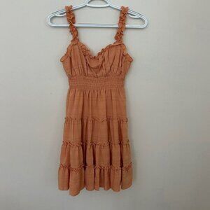 Orange Ruffled Women's Dress